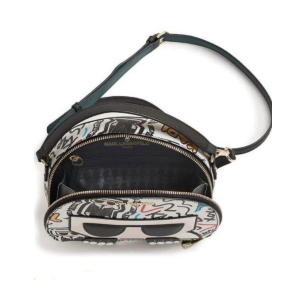 Karl Lagerfeld Black and White Crossbody Bag with Artistic Design - Picture 2 of 4